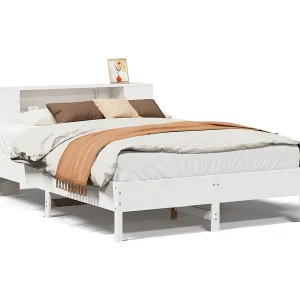 Bed met boekenkast zonder matras grenenhout wit 140×190 cm Bed met boekenkast zonder matras grenenhout wit 140×190 cm