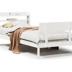 Bedframe zonder matras massief grenenhout wit 90×200 cm Bedframe zonder matras massief grenenhout wit 90×200 cm