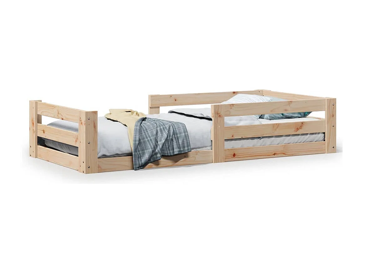 Bedframe zonder matras massief grenenhout 70x140 cm