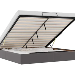 Bedframe zonder matras 180×200 cm kunstleer grijs