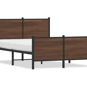 Bedframe zonder matras metaal bruin eikenkleurig 120×200 cm Bedframe zonder matras metaal bruin eikenkleurig 120×200 cm