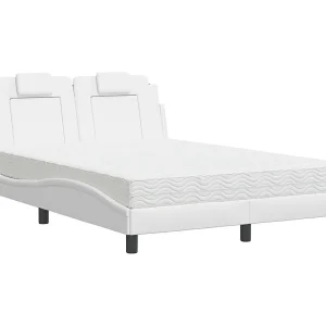 Bed "Viana" met matras kunstleer wit 140×190 cm Bed "Viana" met matras kunstleer wit 140×190 cm
