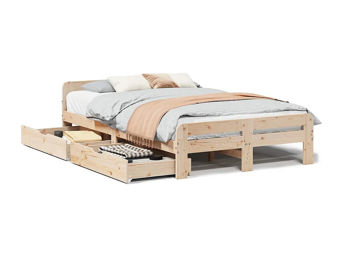 Bedframe zonder matras massief grenenhout 120x190 cm