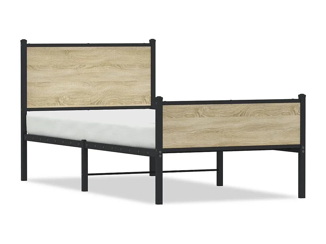 Bedframe zonder matras metaal sonoma eikenkleurig 100x190 cm