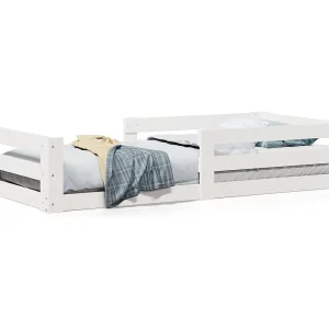 Bedframe zonder matras massief grenenhout wit 80×200 cm Bedframe zonder matras massief grenenhout wit 80×200 cm