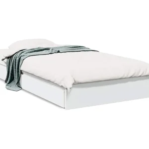 Bedframe met lades bewerkt hout wit 75×190 cm Bedframe met lades bewerkt hout wit 75×190 cm