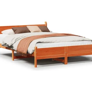 Bedframe zonder matras massief grenenhout wasbruin 120×190 cm Bedframe zonder matras massief grenenhout wasbruin 120×190 cm