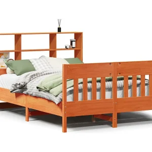 Bedframe zonder matras massief grenenhout wasbruin 150×200 cm Bedframe zonder matras massief grenenhout wasbruin 150×200 cm