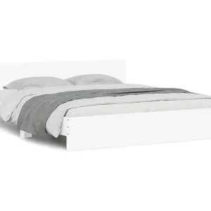 Bedframe met hoofdeinde wit 180×200 cm