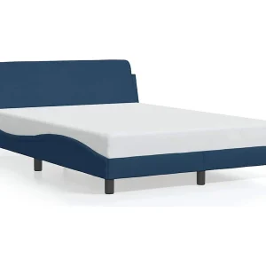 Bedframe met hoofdeinde "Dover" 140×190 cm stof blauw Bedframe met hoofdeinde "Dover" 140×190 cm stof blauw