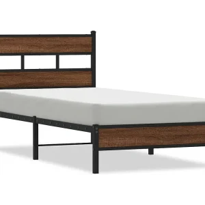 Bedframe zonder matras bewerkt hout bruin eikenkleur 80×200 cm
