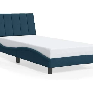 Bedframe zonder matras "Hanko" fluweel blauw 90×200 cm