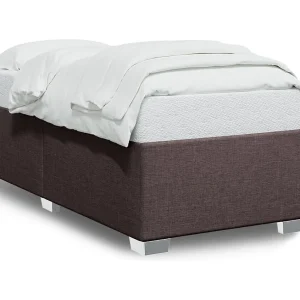 Bedframe zonder matras 90×200 cm stof donkerbruin Bedframe zonder matras 90×200 cm stof donkerbruin