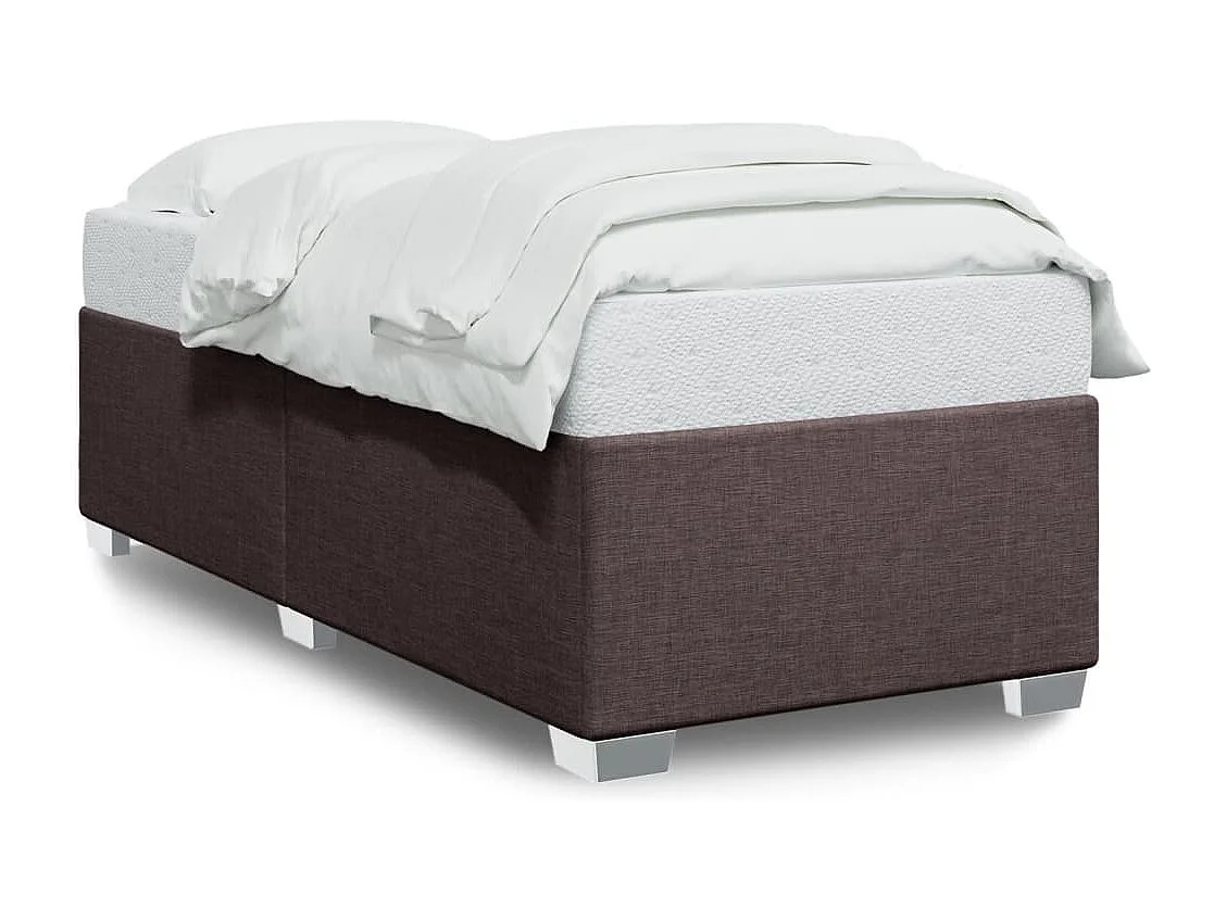 Bedframe zonder matras 90x200 cm stof donkerbruin