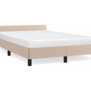 Bedframe zonder matras 120×190 cm kunstleer cappuccinokleurig