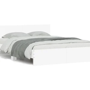 Bedframe met hoofdeinde wit 140×190 cm Bedframe met hoofdeinde wit 140×190 cm