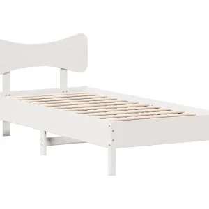 Bedframe zonder matras massief grenenhout wit 140×200 cm Bedframe zonder matras massief grenenhout wit 140×200 cm