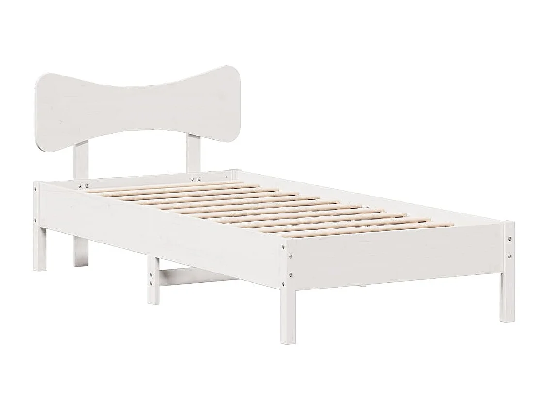 Bedframe zonder matras massief grenenhout wit 140x200 cm