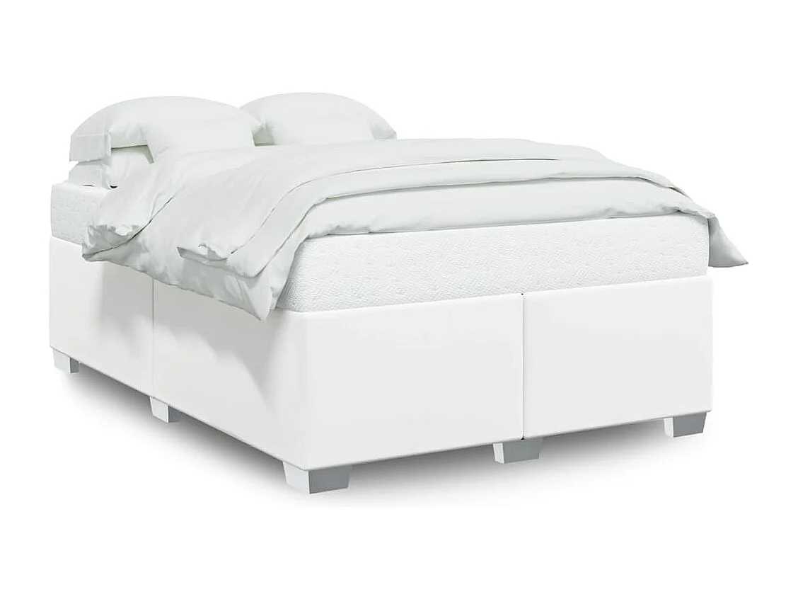 Bedframe kunstleer wit 140x190 cm