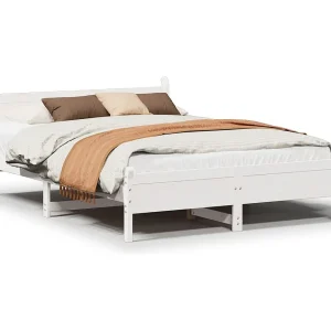 Bedframe zonder matras massief grenenhout wit 135×190 cm Bedframe zonder matras massief grenenhout wit 135×190 cm