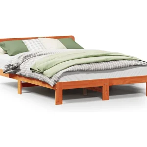 Bedframe zonder matras massief grenenhout wasbruin 120×200 cm Bedframe zonder matras massief grenenhout wasbruin 120×200 cm