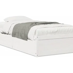 Bedframe zonder matras massief grenenhout wit 90×200 cm Bedframe zonder matras massief grenenhout wit 90×200 cm