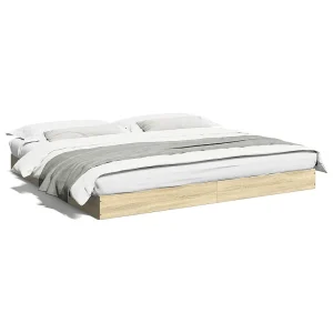 Bedframe zonder matras hout sonoma eikenkleurig 180×200 cm Bedframe zonder matras hout sonoma eikenkleurig 180×200 cm