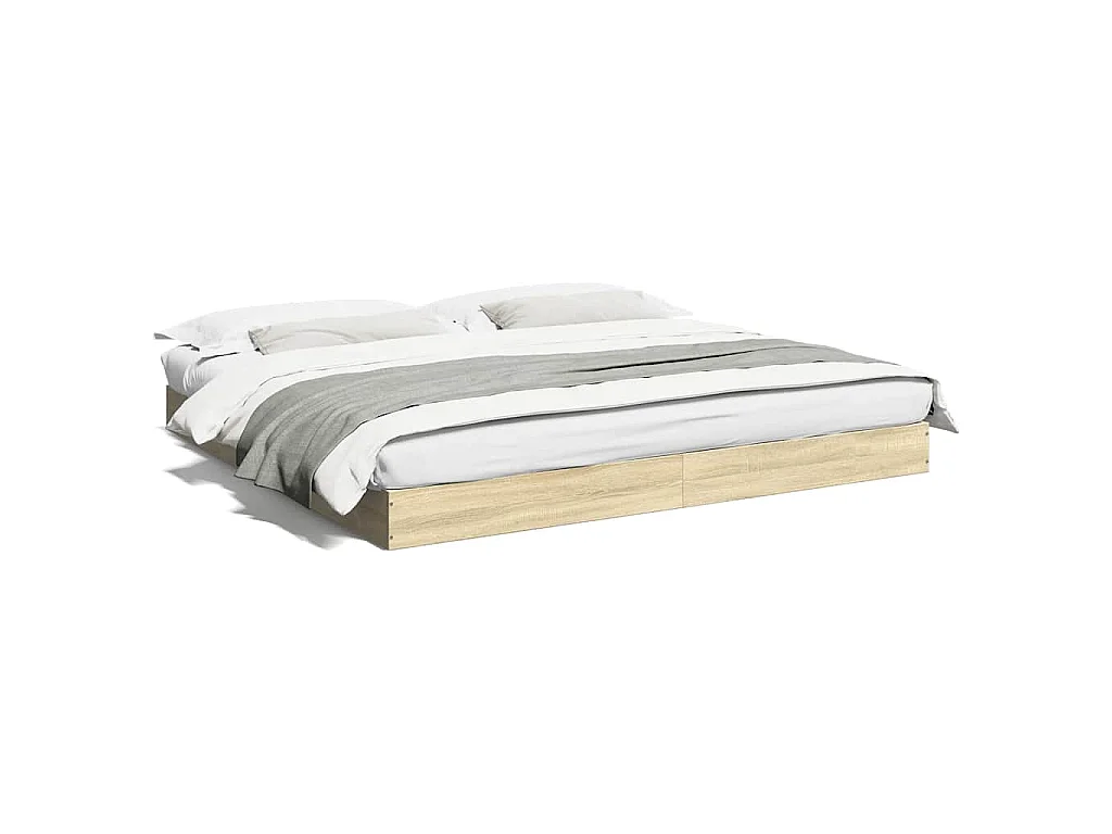 Bedframe zonder matras hout sonoma eikenkleurig 180x200 cm