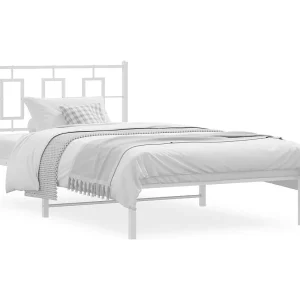 Bedframe met hoofdbord metaal wit 107×203 cm Bedframe met hoofdbord metaal wit 107×203 cm