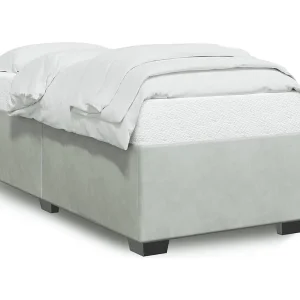 Bedframe zonder matras 80×200 cm fluweel lichtgrijs Bedframe zonder matras 80×200 cm fluweel lichtgrijs