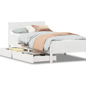 Bedframe zonder matras massief grenenhout wit 75×190 cm Bedframe zonder matras massief grenenhout wit 75×190 cm