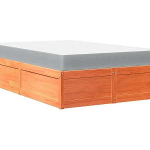 Bed met matras massief grenenhout wasbruin 120×190 cm Bed met matras massief grenenhout wasbruin 120×190 cm