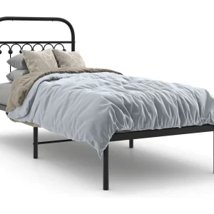 Bedframe met hoofdbord metaal zwart 80×200 cm Bedframe met hoofdbord metaal zwart 80×200 cm