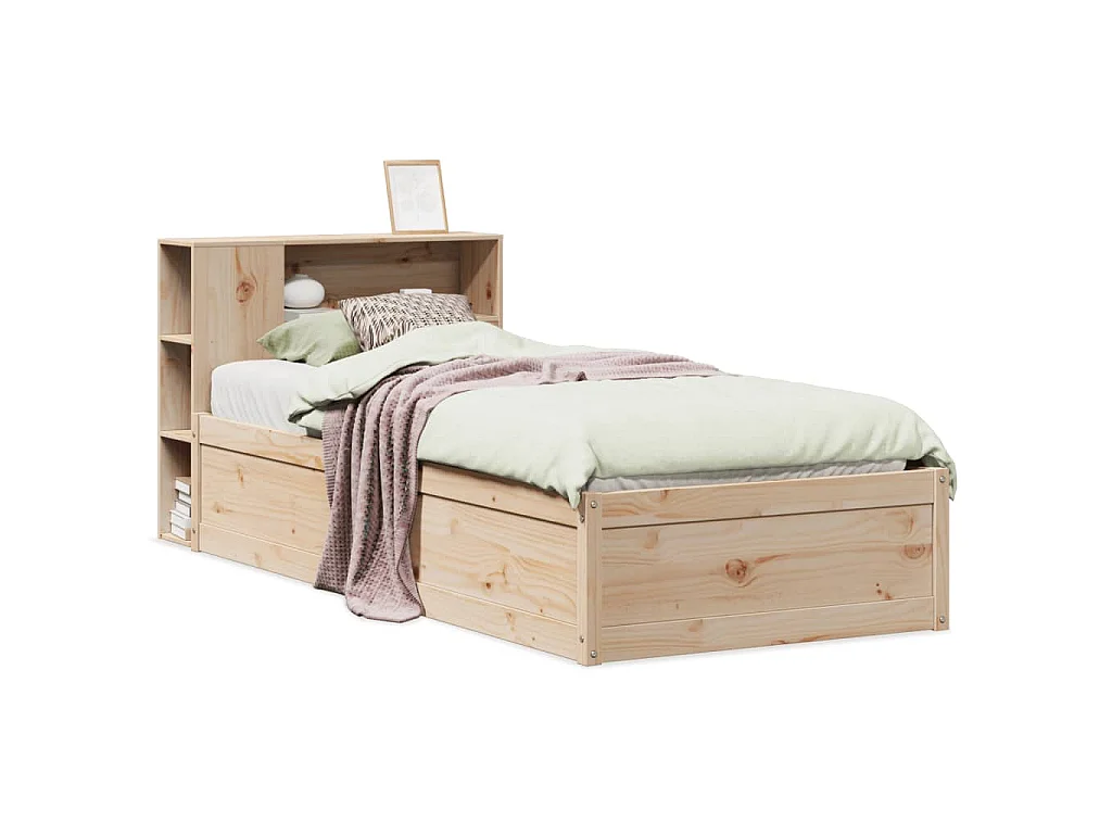 Bedframe zonder matras massief grenenhout 75x190 cm