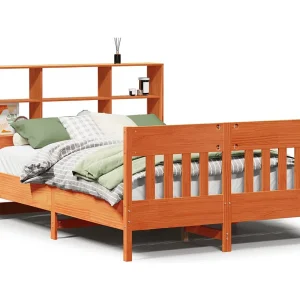 Bedframe zonder matras massief grenenhout wasbruin 120×190 cm Bedframe zonder matras massief grenenhout wasbruin 120×190 cm