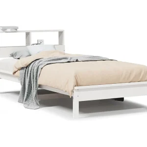 Bed met boekenkast zonder matras grenenhout wit 90×200 cm Bed met boekenkast zonder matras grenenhout wit 90×200 cm