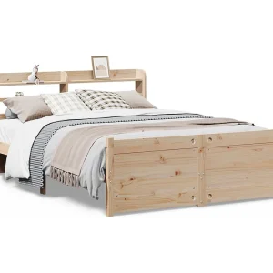 Bedframe met hoofdbord massief grenenhout 150×200 cm Bedframe met hoofdbord massief grenenhout 150×200 cm
