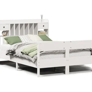 Bed met boekenkast zonder matras grenenhout wit 135×190 cm Bed met boekenkast zonder matras grenenhout wit 135×190 cm