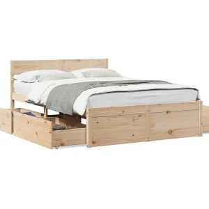 Bedframe zonder matras massief grenenhout 140×190 cm Bedframe zonder matras massief grenenhout 140×190 cm