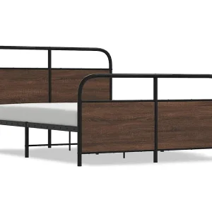 Bedframe zonder matras bewerkt hout bruin eikenkleur 120×190 cm Bedframe zonder matras bewerkt hout bruin eikenkleur 120×190 cm