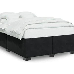 Bedframe zonder matras 160×200 cm fluweel zwart Bedframe zonder matras 160×200 cm fluweel zwart
