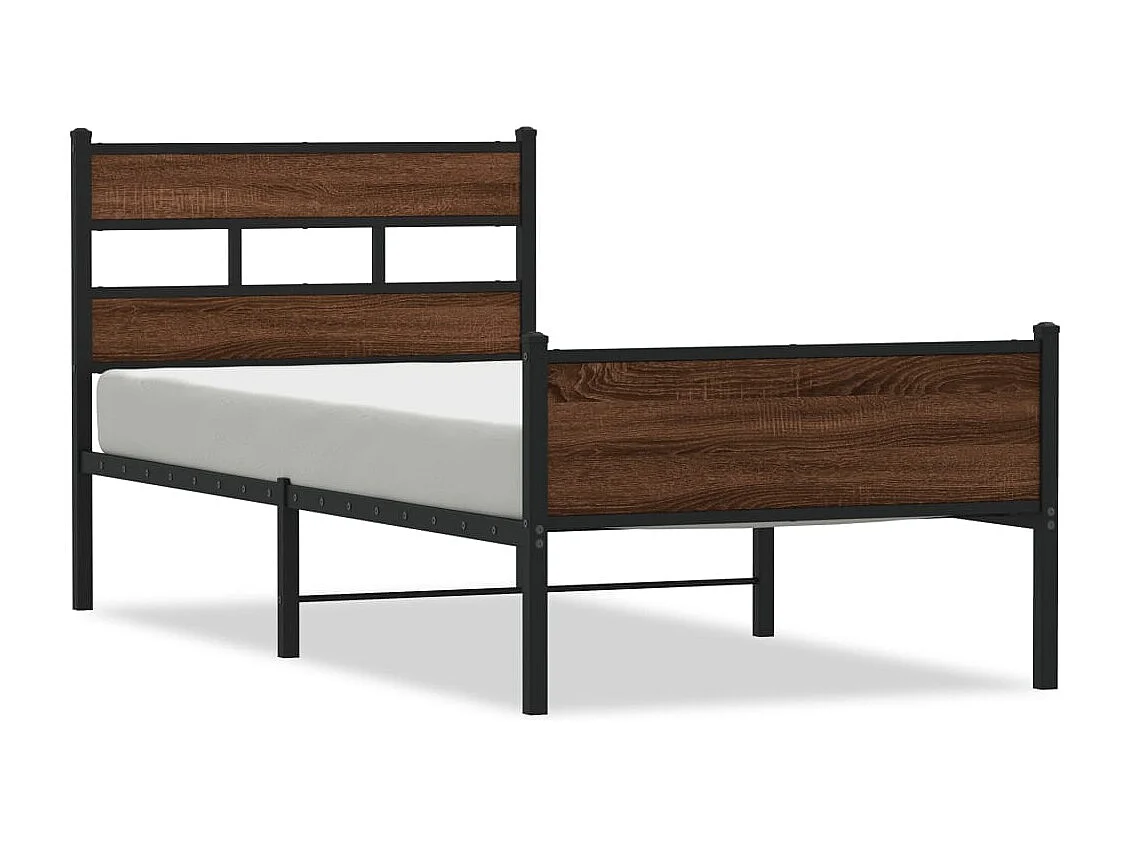 Bedframe zonder matras bewerkt hout bruin eikenkleur 90x190 cm