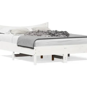 Bedframe zonder matras massief grenenhout wit 120×190 cm Bedframe zonder matras massief grenenhout wit 120×190 cm