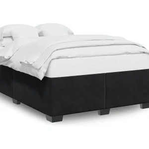 Bedframe zonder matras 140×200 cm fluweel zwart Bedframe zonder matras 140×200 cm fluweel zwart