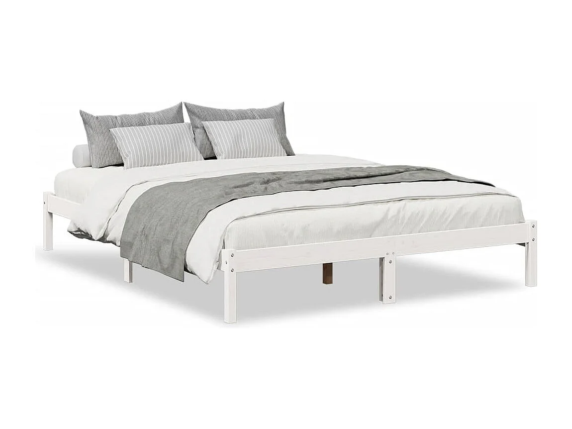 Bedframe extra lang zonder matras grenenhout wit 160x210 cm