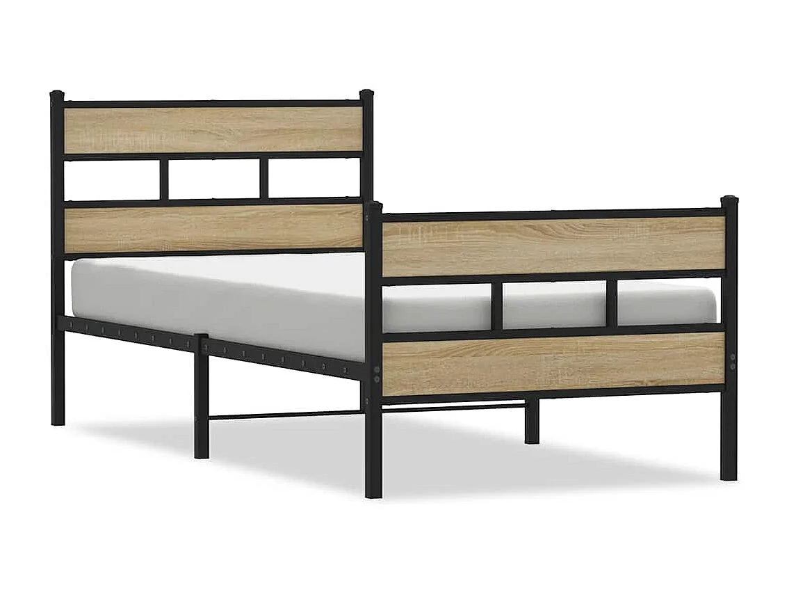 Bedframe zonder matras metaal sonoma eikenkleurig 100x190 cm