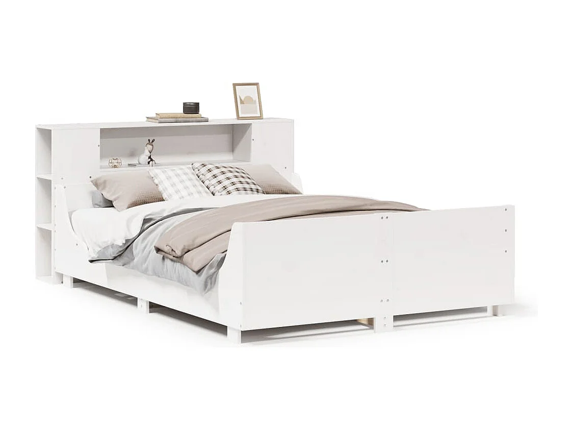 Bedframe zonder matras massief grenenhout wit 120x200 cm