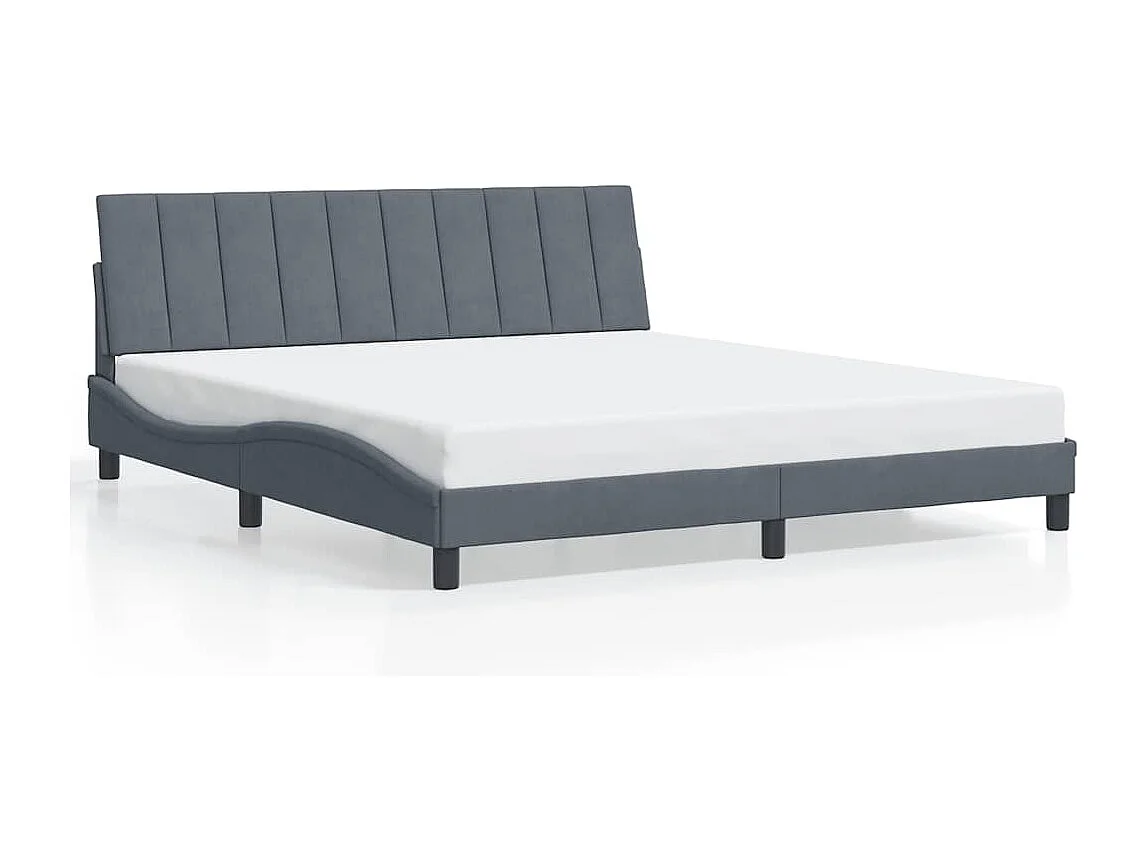 Bedframe zonder matras "Hanko" 180x200 cm fluweel donkergrijs