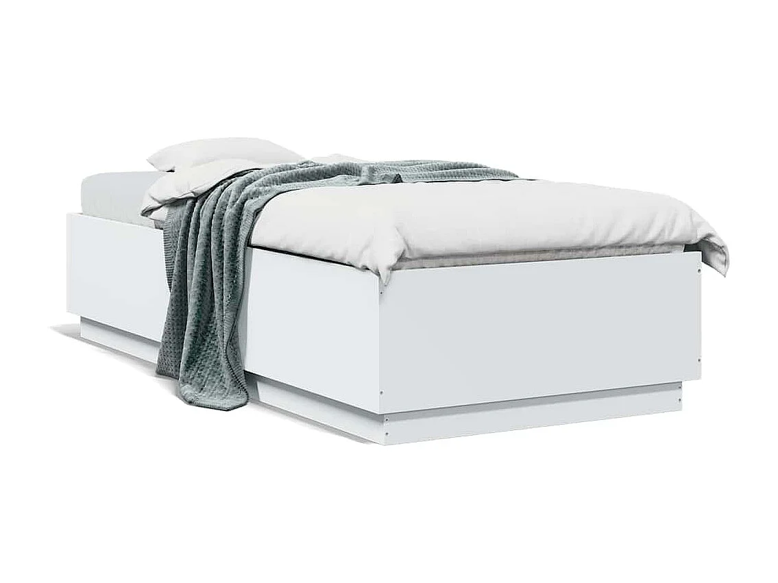 Bedframe bewerkt hout wit 100x200 cm