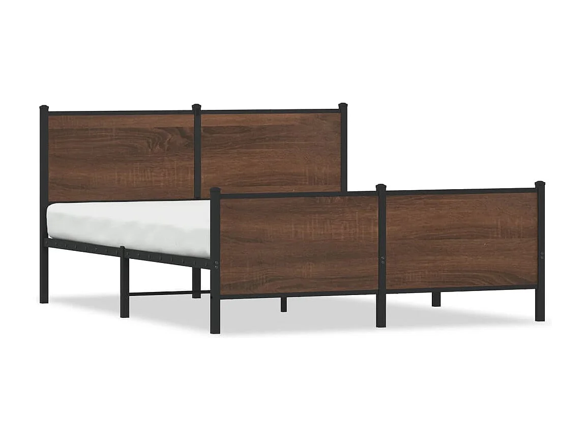 Bedframe zonder matras metaal bruin eikenkleurig 140x190 cm
